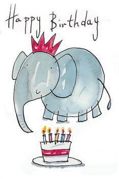 Happy birthday elephant posters by andylanhamart redbubble