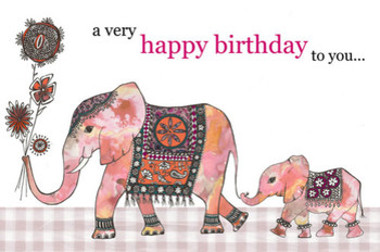 Happy birthday elephants from range of greetings card