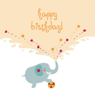 Happy birthday elephant card stock vector illustration of
