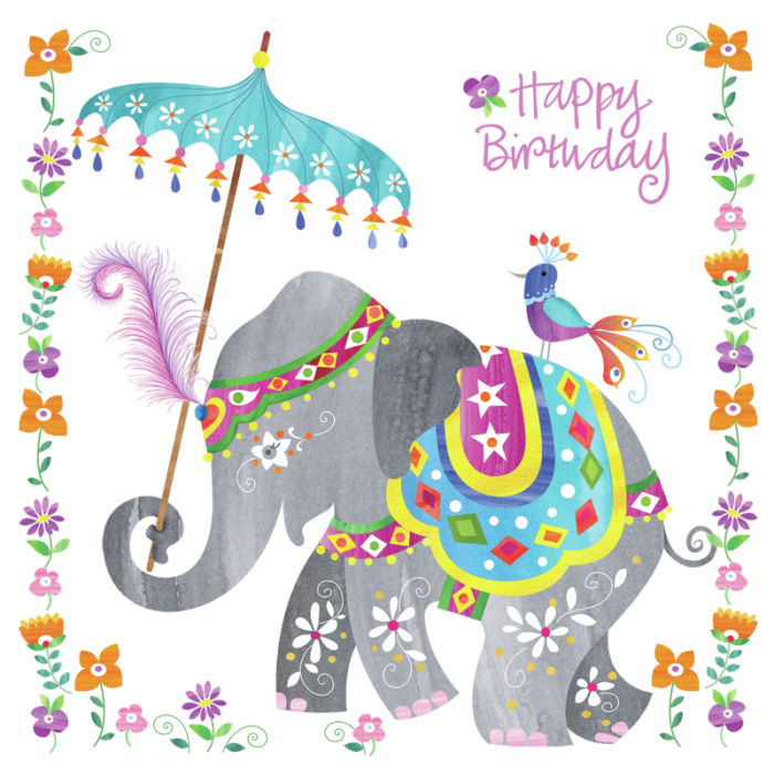 Helen rowe indian elephant jpg illustrations happy birthday