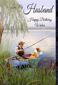 To my husband happy birthday wishes fishing birthday card