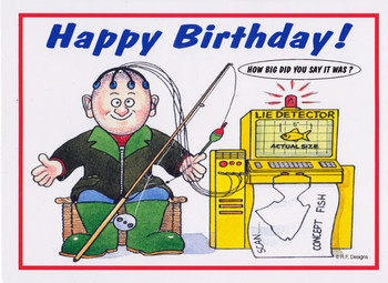 Happy birthday fishing banter card cards crazy