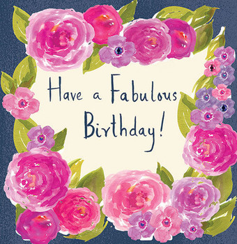 Pink flowers fabulous birthday card karenza paperie