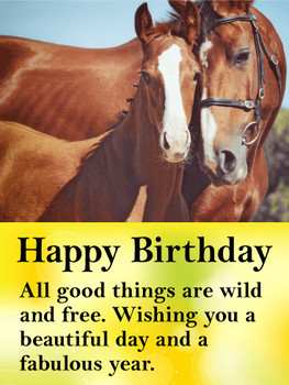 Beautiful horses happy birthday card birthday amp greetin...