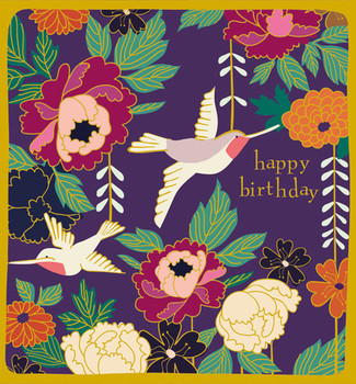 Caroline gardner hummingbird birthday card kim