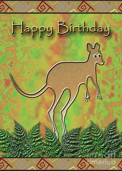 Happy birthday kangaroo digital art by jeanette k