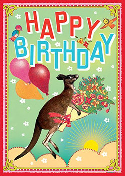 Happy birthday kangaroo greeting card amazon co uk kitche...