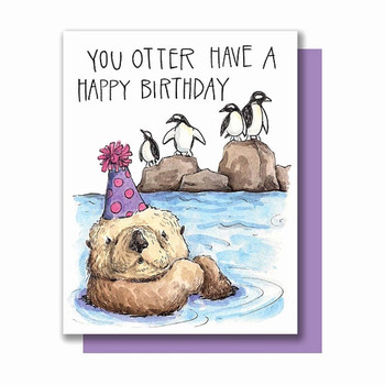 Otter birthday card elegant happy birthday to my otter ha...