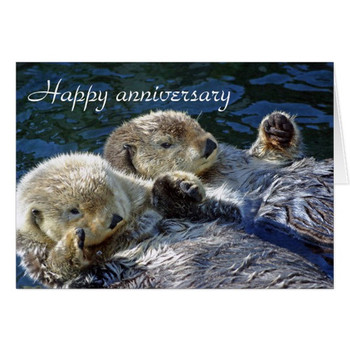 Otters anniversary card