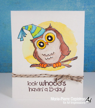 Art impressions blog happy birthday owl by marie pierre c...