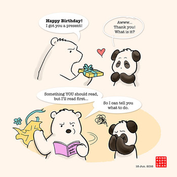 Happy birthday – hi res download – panda and polar bear
