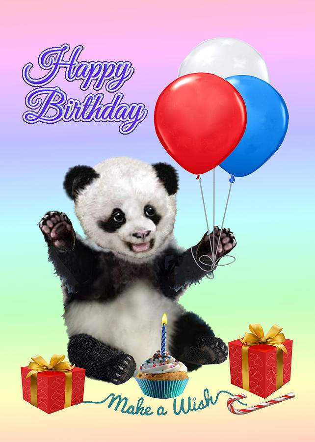 Baby pandas happy birthday digital art by glenn holbrook