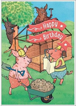 Three little pigs happy birthday card book card book pack