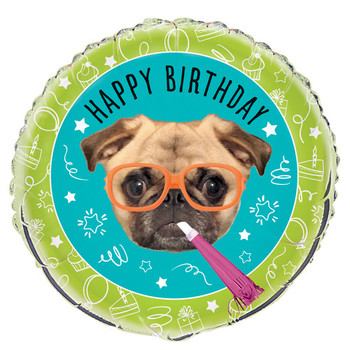 Pug puppy dog happy birthday foil balloon pug dog lover p...