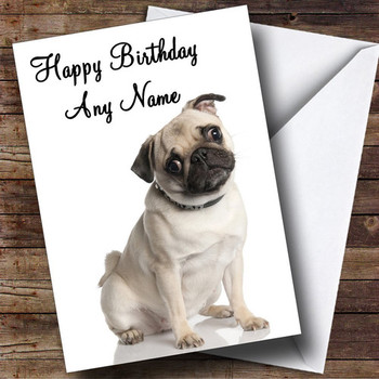 Beautiful pug dog personalised birthday card amazon co uk...
