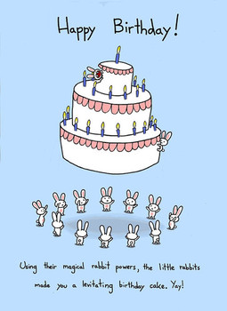 Happy birthday rabbit cake card