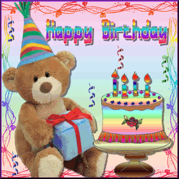 Cake bear teddy present happy birthday icon icons emoticon