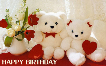Happy birthday wishes with cute teddy bear hd wallpaper