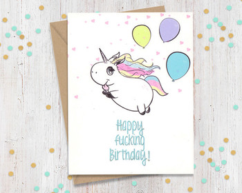 √ Birthday greeting card funny bday card happy fucking bi...