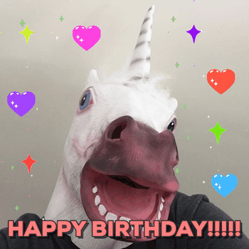 Happy birthday unicorn gif by chuber channel find amp sha...