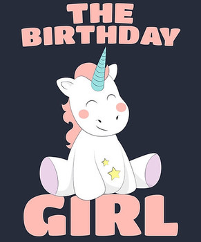 The birthday girl happy birthday magical unicorn posters by