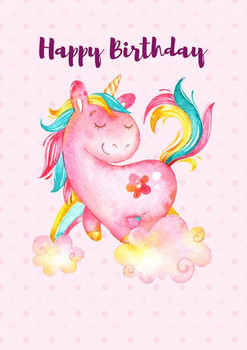 Unicorn happy birthday poster – sporg stores