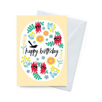 Earth greetings card happy birthday wildflowers biome