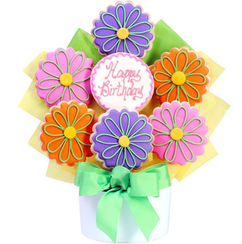 Cookie bouquets happy birthday flowers cutout cookie bouq...