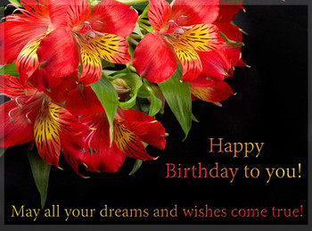 Happy birthday greeting card with orchidsub gallery yopri...
