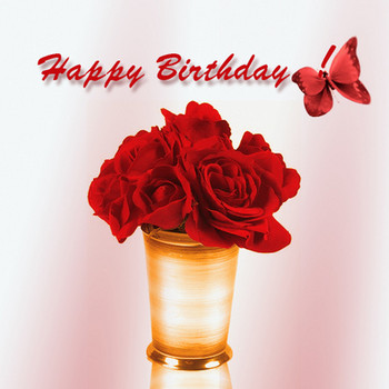 Happy birthday red roses