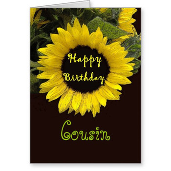 Birthday sunflower greeting card