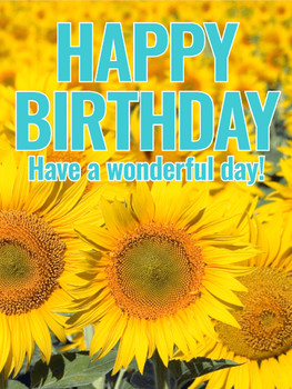 Joyful sunflower happy birthday card birthday amp greetin...