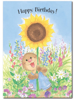 Ollie sunflower birthday greeting card – flickback media