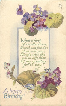 A happy birthday violets forget me nots vintage pinterest