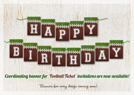 Football birthday banner custom football party banners