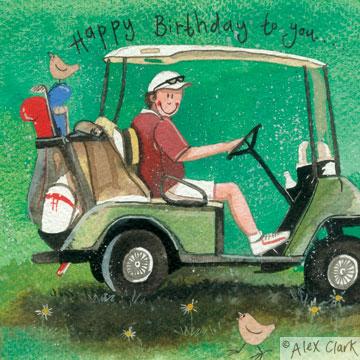 Golf buggy – happy birthday card – thecyclespa