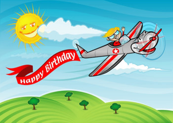 Happy birthday airplane royalty free vector image