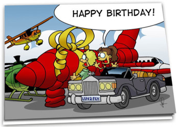 Pilot birthday card airplane aviatorwebsite