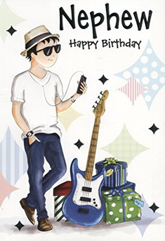 Nephew happy birthday wishes pop band guitar player birth...