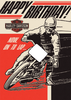 Harley davidson® on to lap birthday card hdl