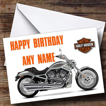 Love harley davidson personalised birthday cards with har...