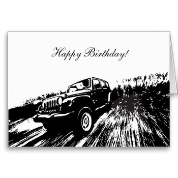 Wrangler rolling shot happy birthday greeting cards jeep ...