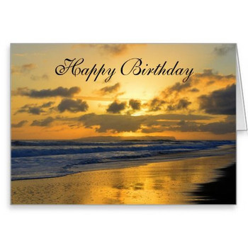 Happy birthday kauai beach sunset card happy birthday