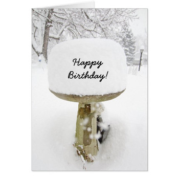 Birthday snow cake greeting card zazzle ca