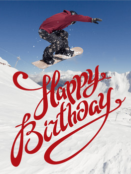Snowboarding happy birthday card feel the winter birthday