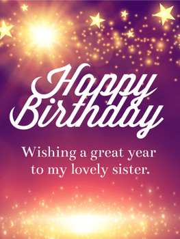 Shining star happy birthday card for sister birthday amp ...