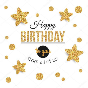 Birthday background with gold stars polka dots birthday g...