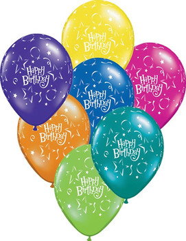 Inch qualatex happy birthday stars and balloons fantasy