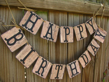Barn wood look birthday banner rustic birthday cowboy