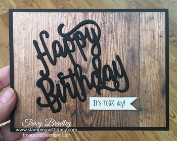 Happy birthday wood textures stamping with tracy
